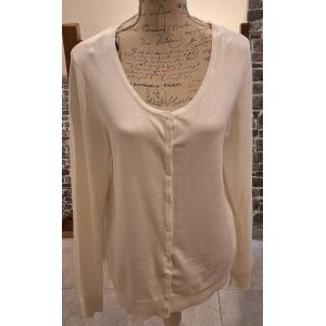 Gilet Blanc Boutonn&eacute; Avec Le Dos En Dentelle - Occasion