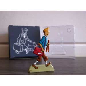 Figurine De Tintin " Vol 714 Pour Sydney " - En Métal Et Relief * Archives Tintin * - Occasion