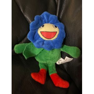 Peluche mini doudou fleur bleu vert et rouge buffalo grill 17cm - Occasion