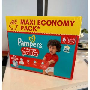 Pack 74 Couches Culottes Pampers Pants Baby-Dry Taille 6 - Occasion