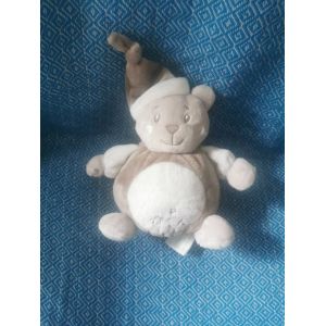 Doudou Ours Boule Blanc Beige Taupe Étoiles Kimbaloo - Occasion