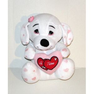 Peluche Chien Je T Aime Alia - Doudou Chien Assis Coeur Rouge 26 Cm - Occasion