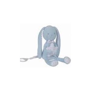 Doudou Lapin Bleu Etoiles Petits Pois Argent Musical Peluche Boite A Musique Tex Baby Grand Lapinou Jouet Bebe Naissance Comforter Blue Bunny Music - Occasion