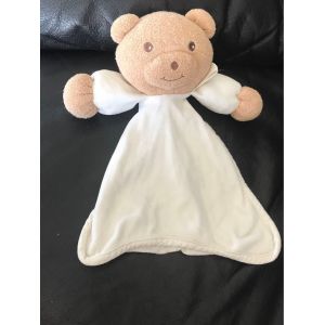 Doudou Peluche Ours Marron Triangle Blanc Plat Naturapara 27cm - Occasion