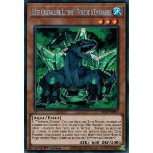 Yu Gi Oh ! Bête Cristalline Ultime : Tortue D'émeraude ( Blcr-Fr012 ) Secret Rare En Français - Occasion