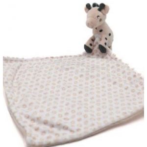 Doudou girafe rose saumon blanc mouchoir jouet b&eacute;b&eacute; DPAM - Occasion
