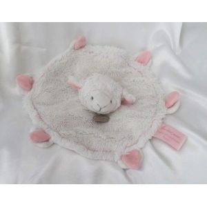 Doudou Peluche Plat Mouton Blanc Rose Rond Doudou Et Compagnie - Occasion