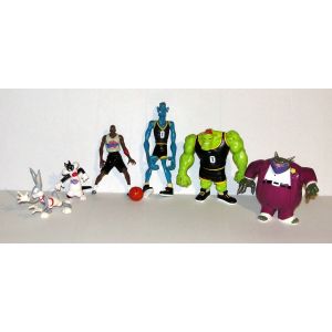 Figurine Space Jam Warner Bros 1996 - Lot 6 Personnages Movie Mr Swackhammer Aliens Michael Jordan Bugs Bunny Sylvestre - Occasion