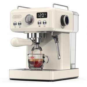 Machine à café HiBREW H10A, pression d'extraction 19 bars, température et volume de tasse réglables, porte-filtre 58 mm, réservoir d'eau amovible 1,8 L, beige - Occasion