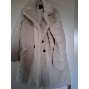 Manteau Molletonnée Poil Peluche Synthétique Beige "T-L" Primark - Occasion