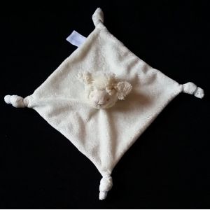 Doudou Plat Mouton Bleu Blanc P&eacute;diatril Av&egrave;ne - Occasion