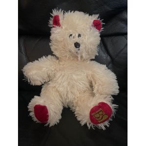 Peluche Ours Blanc Rouge BEAUTY SUCCESS 22 cm - Occasion