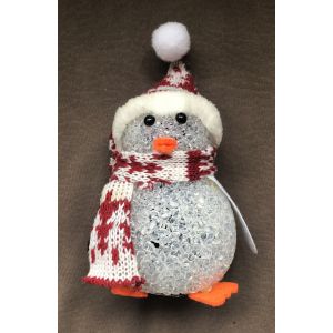 Décoration de noël - Pingouin lumineux multi couleurs Ø 8 cm H. 15 cm - Occasion