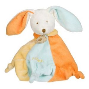 Doudou babynat etoile lapin rabbit Bunny Li&egrave;vre Multicolor plat orange jaune et bleu MMHH BN306 Flower &eacute;toile Baby Nat - Occasion