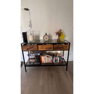Commode Maison Du Monde En Métal Et Verre Trempé - Occasion
