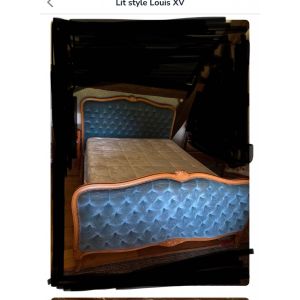 Lit Velours Merisier Style Louis Xv - Occasion