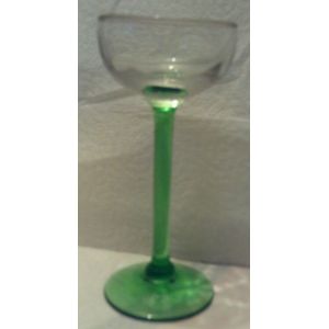 Vintage - Verre A " Vin D' Alsace " - Pied Vert - Occasion