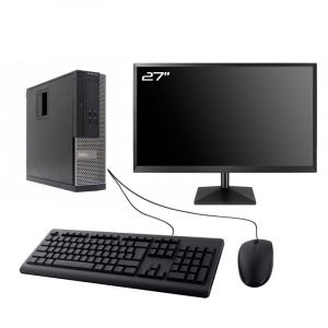 PC Dell Optiplex 390 SFF Ecran 27" Intel I3-2100 RAM 8Go SSD 2To W10 Wifi - Occasion
