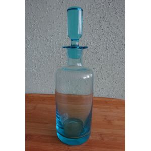 Carafe Ancienne En Verre Bleu. - Occasion