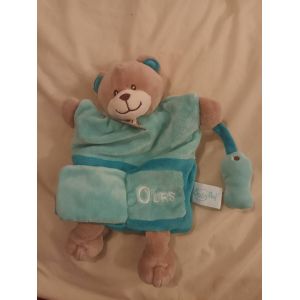 Doudou Babynat Ours Baby Nat Marionnette Alphabet Bleu Vert Turquoise Poisson Bn909 O Comme - Occasion