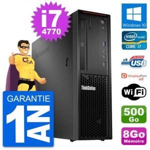 PC Lenovo ThinkStation P300 SFF i7-4770 RAM 8Go Disque Dur 500Go Windows 10 Wifi - Occasion