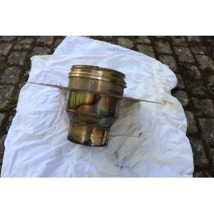 PLAQUE DE LIAISON pour poêle à bois - INOX DE MARQUE TEN + REDUCTION de 200/150 mm - Occasion