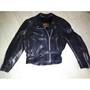 Blouson Ventcouvert Cuir Noir Perfecto Agneau Plongé M/L - Occasion