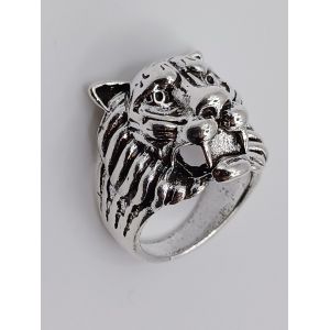 Bague T&ecirc;te De Lion ,M&eacute;tal Argent&eacute; ,Taille 19.74 Mm - Occasion