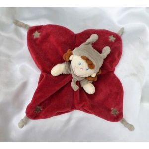 Doudou Peluche Plat Etoile Lutin Fille Rouge Bordeaux Etoiles Gris Kiabi Nicotoy - Occasion