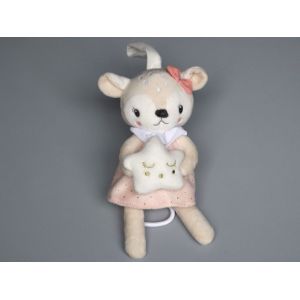 Doudou Biche Rose Blanche Musicale Mots D'enfants - Occasion