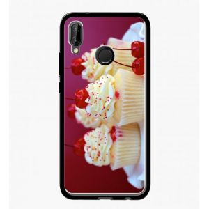 Coque Smartphone - Cupcakes Cerise Amande - Compatible Avec Huawei P20 Lite - Plastique - Bord Transparent - Occasion