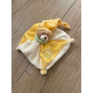 doudou baby nat les bonbons jaune et blanc bear bar oso peluche ours - Occasion