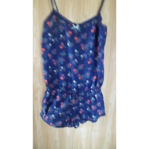 Combishort Undiz. Taille S. Taille Élastique, Fines Bretelles. Petite Fente Sur Les Côtés. Longueur Totale À Partir Des Bretelles : 55 Cm Environ. - Occasion