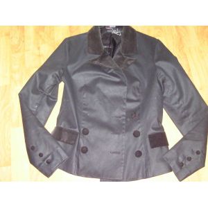 Veste Morgan Très Habillée Coton Enduit Et Velours Noire 38 Tbe - Occasion