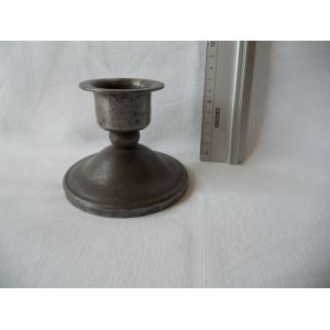 Bougeoir Etain ancien Hauteur 8 cm Base 10.5 cm - Occasion