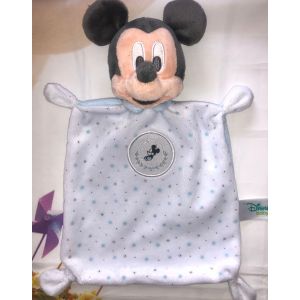 Doudou Mickey Mouse Christmas Disney Baby Bleu Ciel Blanc Etoiles Peluche Jouet Bebe - Occasion