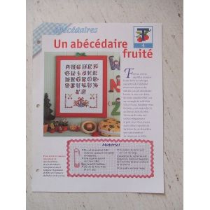Fiche De Broderie Diagramme Point De Croix - Un Abécédaire Fruité - Occasion