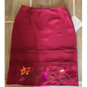 Jupe Droite En Soie Kenzo Jungle T.34-36 - Occasion