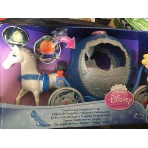 Carrosse XXL disney de cendrillon transformable en citrouille et son cheval - Occasion