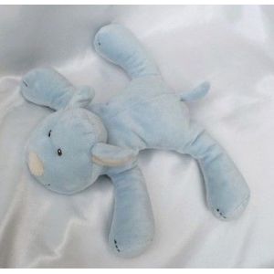 Doudou Peluche Chien Bleu Allong&eacute; Kimbaloo La Halle - Occasion