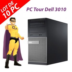 Lot x10 PC Dell OptiPlex 3010 MT G2020 RAM 4Go Disque 250Go HDMI Windows 10 Wifi - Occasion