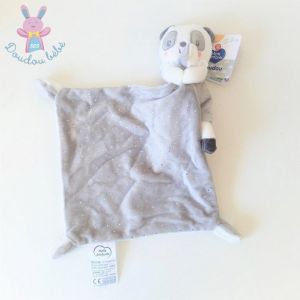 Doudou Panda gris blanc mouchoir à pois argentés MOTS D'ENFANTS - Occasion