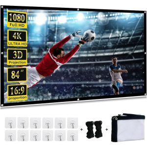 Écran De Projection 84 Pouce Ecran Projecteur 16 9 Hd Écrans De Projection Tv Et Home Cinema Toile Projection Portable Pliable Écran Vidéoprojecteur Exterieur Toile De Projecteur Pour Campin[X796] - Occasion