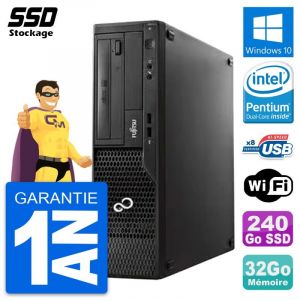 PC Fujitsu Esprimo E510 DT Pentium G2020 RAM 32Go SSD 240Go Windows 10 Wifi - Occasion