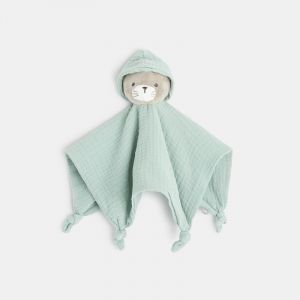Doudou Chat Lange Vert Coton Capuche Jouet Peluche Bebe Obaibi - Occasion