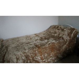 Couvre Lit Imitation Fourrure Beige 90 X 190 Cm Année 1970 - Occasion
