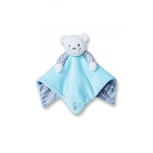 Doudou Ours Bleu Blanc Ourson Obaibi Spirit Friends Plat Raye Gris Peluche Jouet Nouveau Ne Bebe Nounours Comforter Ob Baby - Occasion