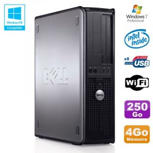 PC DELL Optiplex 780 DT Intel E5200 2,5Ghz 4Go Disque 250Go WIFI Win 7 Pro - Occasion