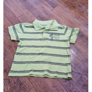 Polo Manche Courte Garçon Vert À Rayure Sidewalk Taille 5ans - Occasion