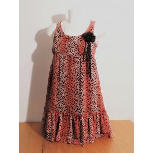 Robe/ Tunique Panth&egrave;re Rouge Beige Noir Sans Manches- - A Part Ca - Occasion